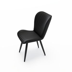 Set di 4 Sedie da Pranzo Moderne Senza Braccioli in Ecopelle PU con Cuscini Spessi e Gambe in Metallo, Sedie Laterali per Cucina e Sala da Pranzo - Product Image 6