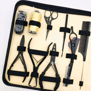 Professional Microlink Hair Extension Tool Free Silicone Beads Nylon Threads Black Matte Stainless Steel Pliers Eco-Friendly - Product Image 3