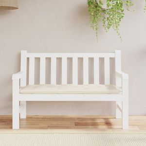 Cuscino per Panchina da Esterno in Tessuto Oxford Bianco Crema, 100% Poliestere, Cuscini da Giardino - Product Image 1