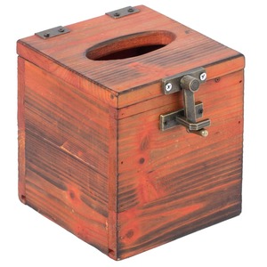 Boîte à mouchoirs en bois artisanale avec serrure, inspirée du patrimoine, pour chambre, bureau et salle d'étude, en provenance d'Inde - Product Image 1
