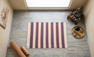 Cotton Handloom Stripe Rug / <b>Runner</b> washable & reversable - Product Image 3