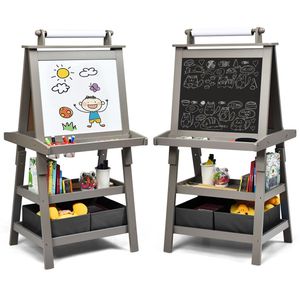 Cavalletto da Tavolo Bifacciale 3-in-1 per Pittura Grigio - Product Image 1