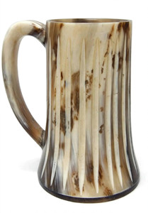 Tasse en corne artisanale avec motif de bateau viking, détails sculptés complexes, style rustique médiéval, tasse décorative pour boire - Product Image 2