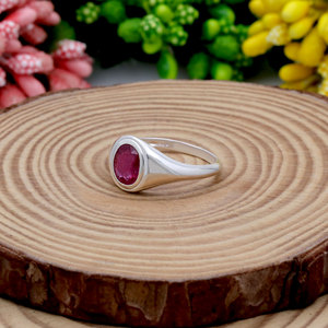 Wholesale 925 Sterling Silver Natural <b>Ruby</b> Round Cut <b>Ring</b> for <b>Men</b> Women Bezel set <b>Ring</b> Red Gemstone Statement Jewelry Wholesale - Product Image 5