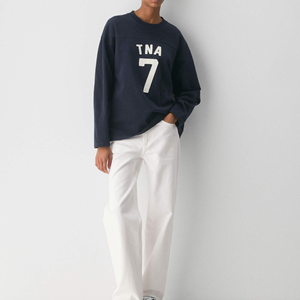 Camiseta de Verano 2026 para Mujer, Transpirable, de Algodón Tejido, Manga Larga, Cuello Redondo, Holgada, Informal, para Uso Diario - Product Image 5