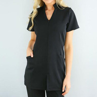 Tenues d'infirmière élégantes et tendance pour femmes, avec logo personnalisé, ensembles de tuniques et blouses souples et extensibles pour spa, salon de beauté