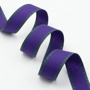 Ruban gros-grain plissé violet royal et vert de 25 mm pour fournisseur de pinces de boutique, boîtes à dragées, corsages, décoration d'événements, artisanat DIY - Product Image 2