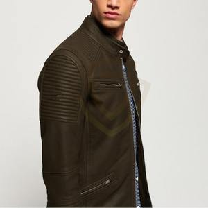 แจ็คเก็ตหนังผู้ชายสไตล์คลาสสิกแบบวิทยาลัย คอตั้ง สไตล์มอเตอร์ไซค์สำหรับฤดูหนาว ทำจากผ้าหนัง PU - Product Image 3