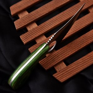 Couteau en acier inoxydable fait main sur mesure |   Couteau de chasse et de camping à lame fixe avec manche en bois et étui en cuir véritable - Product Image 5