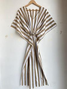 100% Cotton <b>Kaftan</b>, Striped Print <b>Kaftan</b>, Nightwear Sleepwear Cotton Maxi Dress, Cotton Beach Dress, Womens <b>Kaftan</b> - Product Image 2