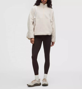 Hot Selling <b>Women's</b> <b>Cream</b> <b>Fleece</b> Jacket Stand Collar Full Sleeve 1/4 Zipper Closure Regular Length Autumn <b>Women</b> <b>Fleece</b> Jackets - Product Image 6