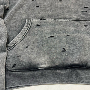 Sweat-shirt décontracté à capuche surdimensionné pour homme en coton gris French Terry avec poche, style automne - Product Image 6