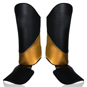 Wholesale <b>Cheap</b> Price Shin <b>Pads</b> High Quality Boxing Training Wear Leather Material Shin <b>Pads</b> - Product Image 3