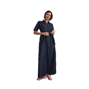 Mono de Mezclilla para Mujer con Cinturón, Ropa Casual de Moda, Fabricante OEM ODM - Product Image 1