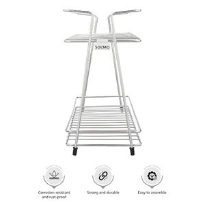 Estante de metal de dos niveles para especias con tarros de vidrio, diseño minimalista, tipo vertical, duradero, para cocina. - Product Image 4