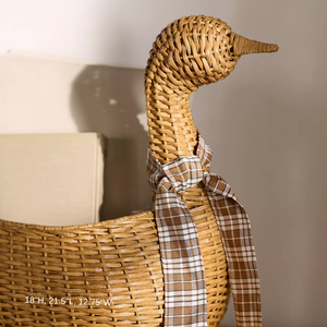 Exquisita Cesta de Mimbre con Forma de Cisne, Majestuosa Cesta de Almacenamiento con Forma de Animal, Muebles para Cuarto de Bebé, Organizador de Estilo Boho - Product Image 3
