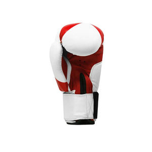 Gants de boxe en cuir blanc et rouge avec fermeture à lacets pour adultes, pour l'entraînement et les combats en extérieur, design respirant, doigts entièrement couverts - Product Image 3