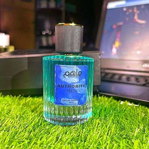 Maham Scents Authority Men Eau de Parfum 50ml Spray Flacon en verre cylindrique cannelé Parfum bleu aquatique Longue tenue Fraîcheur intense - Product Image 2