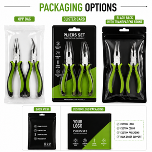 2 Piece Mini Needle Nose Bent Nose <b>Pliers</b> <b>Set</b> Green Black Handle Stainless Steel Jewelry Tools For DIY - Product Image 6