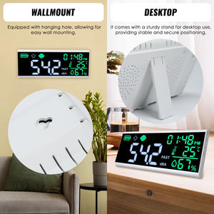 Medidor de nivel de sonido digital montado en la pared, rango de 30~130dB, pantalla a color, medidor de ruido con temperatura y humedad para oficina, hogar, hospital - Product Image 5