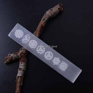 แผ่นหินโมราสีดำแกะสลักราศีแผ่นคริสตัลแบบเซเลไนต์ทำด้วยมือแผ่นชาร์จ - Product Image 5