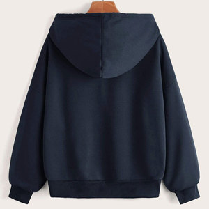 Custom Streetwear Women's Drawstring Hooded Zip-Up Hoodie Heavyweight Premium Cotton Fleece Casual Blank Winter <b>Zipper</b> Hoodie - Product Image 2