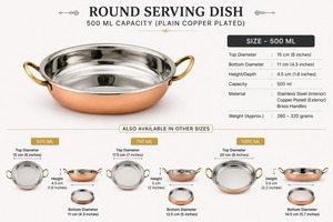 Handcrafted Hammered Classic Eco-Friendly Stainless Steel Copper Finish <b>Cookware</b> <b>Set</b> Zinc Alloy Handles for Restaurants Hotels - Product Image 5