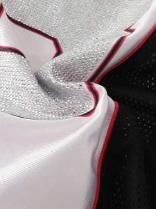 Bulk Women's Rhinestone American Football Jersey Custom V-Neck Urban Mesh Tops Private <b>Label</b> Red Contrast Streetwear Supply - Product Image 4
