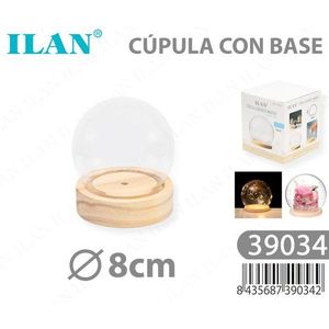 Domo Iln con base de madera de 8 cm para exhibición y decoración - Product Image 3