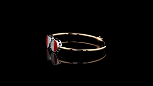 Modern <b>Red</b> Enamel and Diamond Open Bangle <b>Bracelet</b> for Women Cuff <b>Bracelet</b> Luxury Custom Jewelry OEM Manufacturer - Product Image 3