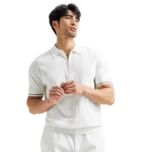 Polo de hombre de marca de moda de alta calidad con media cremallera, tejido de seda helada, color liso, para verano 2026 - Product Image 2