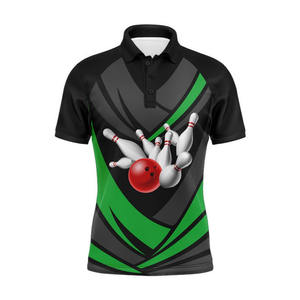 Camisetas de Boliche Sublimadas con Impresión Personalizada, Tallas Grandes, 100% Poliéster, Secado Rápido, Impermeables, Antibacterianas, Personalizables para Equipos - Product Image 1