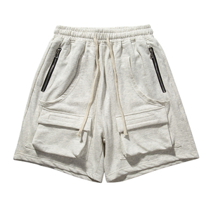 6 Pocket Sporty Eco Friendly Quick Dry Waterproof Drawstring Mid Waist Woven Solid <b>Canvas</b> Cotton Spandex Cargo Shorts Men Half - Product Image 1