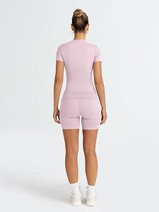 Conjunto Deportivo de 2 Piezas para Mujer, Shorts de Cintura Alta y Traje Deportivo con Estampado a Juego para Gimnasio, Yoga y Entrenamientos de Running - Product Image 5