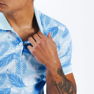 Nouveaux polos de golf imprimés à la mode, design tendance, manches courtes, broderie personnalisée du logo, polos pour hommes - Product Image 3