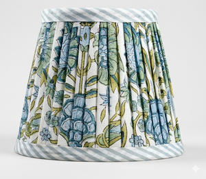 Pantalla de Lámpara de Algodón Estampado Floral Hecha a Mano, Estilo Indio, Ecológica, Ligera, Color Rosa Polvoriento - Product Image 2