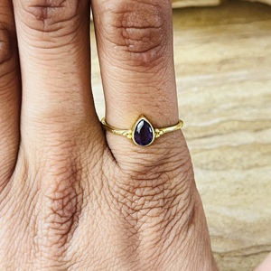 Hot Selling Amethyst Boho <b>Ring</b> 18k Gold Plated Brass <b>Ring</b> Minimalist Adjustable <b>Statement</b> <b>Ring</b> Womens Dainty <b>Ring</b> For Wholesale - Product Image 4
