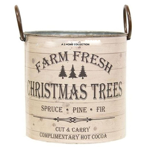 ถังเหล็กเคลือบลายวินเทจแบบคลาสสิกสำหรับตกแต่งวันหยุด เป็นมิตรกับสิ่งแวดล้อม ยอดนิยมสูง เหมาะสำหรับเป็นของขวัญคริสต์มาส - Product Image 4