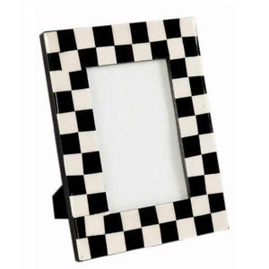 Marco de Fotos de Madera Hecho a Mano con Incrustaciones Lineales de Resina en Negro Ámbar y Marfil, Decoración Clásica - Product Image 6