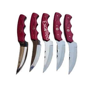 Couteau de chasse en acier inoxydable 440C personnalisé de vente chaude Skinner à lame fixe fait à la main avec manche en bois Pakka de 3mm d'épaisseur - Product Image 1