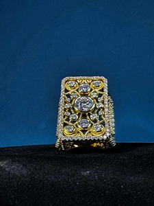 925 Silver Yellow Gold Finish <b>Crystal</b> Statement <b>Ring</b> 925 Silver Hip Hop Jewelry Iced Out Moissanite Lab Grown Diamond <b>Ring</b> - Product Image 3