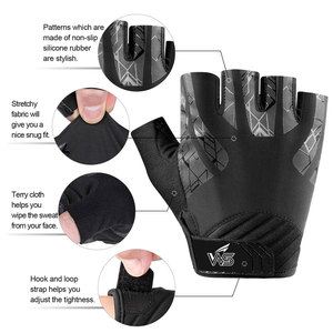 Services OEM, prix raisonnable, style tendance, haute qualité, nouveau design, prix bas, gants de cyclisme en cuir à demi-doigts - Product Image 2
