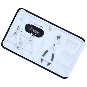 Kit d'outils pour extensions capillaires : Crochet de tirage, Pince à micro-perles, Pince à décoller les micro-perles, Coupe-extensions à la kératine, Aiguille pour extensions à bandes, Étui Raxine, Pince à doigts - Product Image 1
