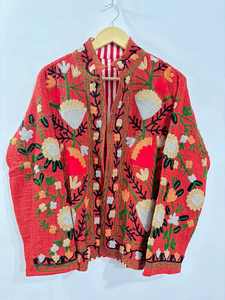 Velvet Suzani Fabric <b>Jacket</b> Floral Embroidery Unisex <b>Jacket</b> With Inside Cotton Lining <b>Hippie</b> Style Women's Party Wear Coat - Product Image 4