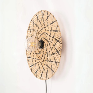Eco friendly bamboo lampshade <b>sconce</b> charming <b>wall</b> mounted lights outdoor exterior lighting accent - Product Image 4