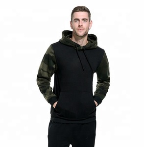2026Camo Sleeves Plain Panel <b>Jumper</b> Men's Custom Pull Over Hoodie Plain Heavyweight Fleece Blank Men's Camo <b>Pullover</b> Hoodies - Product Image 2