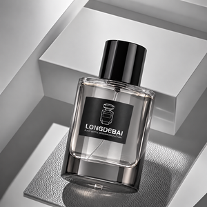 Flacon de parfum rond noir pas cher pour hommes, flacon pulvérisateur en verre serti 30ml 50ml 100ml, flacon de parfum vide en gros - Product Image 1