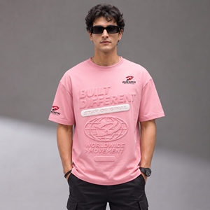 Camiseta Cómoda para Hombre con Estampado en Relieve, Mezcla de Algodón, Cuello Redondo, Ligera, Elegante, para Uso Diario - Product Image 1