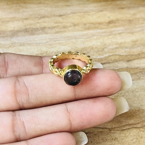 Hot Selling New Arrival Amethyst <b>Ring</b> Gold Plated Twisted Brass <b>Ring</b> Dainty <b>Statement</b> Geometric Jewelry Wholesale <b>Ring</b> For Women - Product Image 2