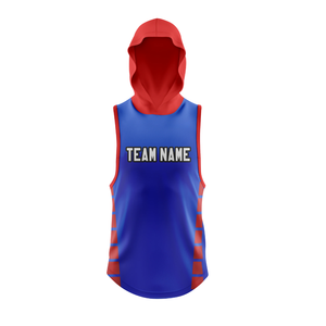 Tenue de football 7v7 Border Boys, maillot sans manches à capuche, short assorti, graphismes latéraux sublimés, ensemble personnalisé avec nom et numéro du joueur - Product Image 3